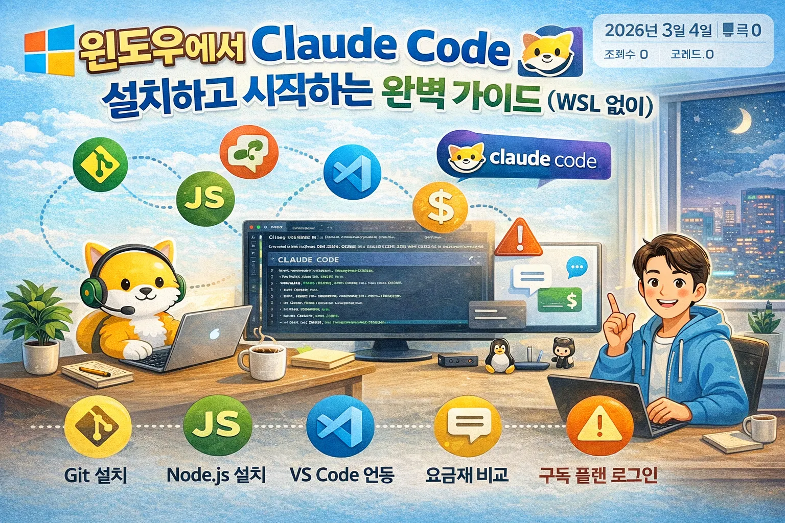 윈도우에서 Claude Code 설치하고 시작하는 완벽 가이드 (WSL 없이)