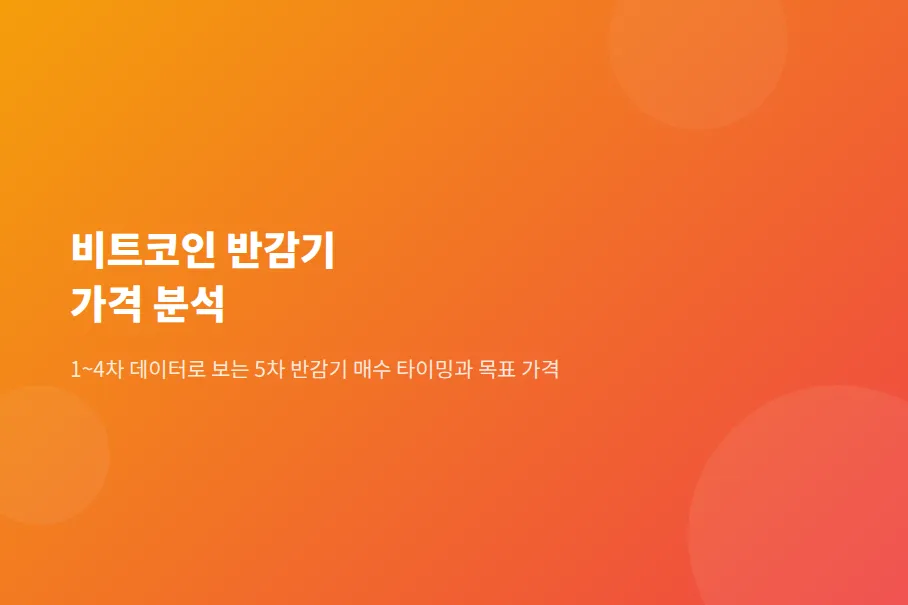 비트코인 반감기 가격 분석: 1~4차 데이터로 보는 5차 반감기 매수 타이밍과 목표 가격