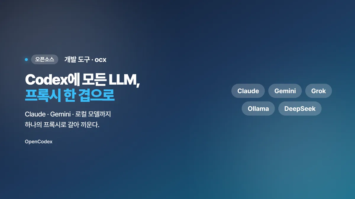 OpenCodex 완벽 정리 — Codex에 Claude·Gemini·로컬 LLM까지 붙이는 유니버설 프록시